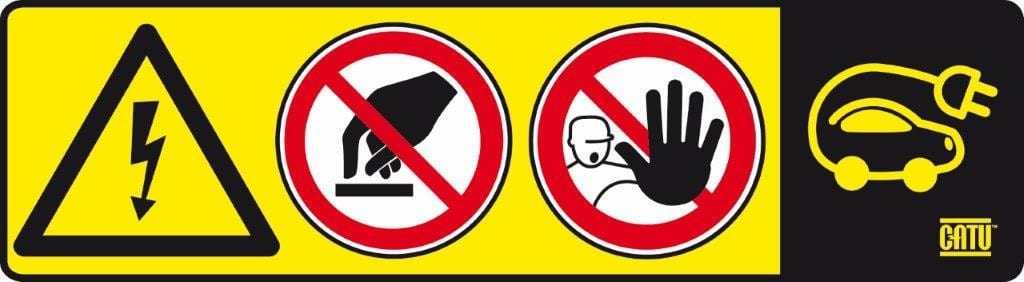 Catu - Pancarte plastique de signalisation « Danger, zone de travail VEH » pour balise.