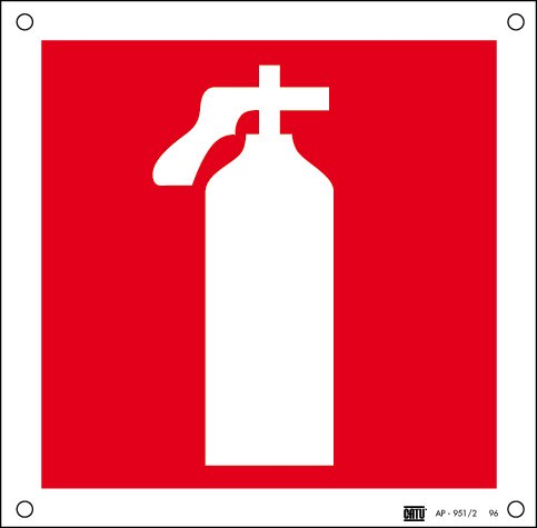 Catu - Pancarte extincteur. Matière : plastique. 200 x 200 mm.