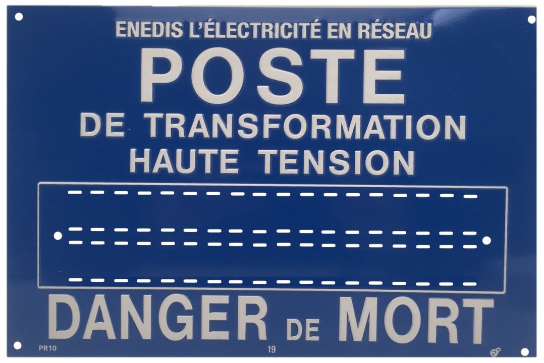 Catu - Plaque d'identification et de signalisation normalisée en alu d'Enedis.