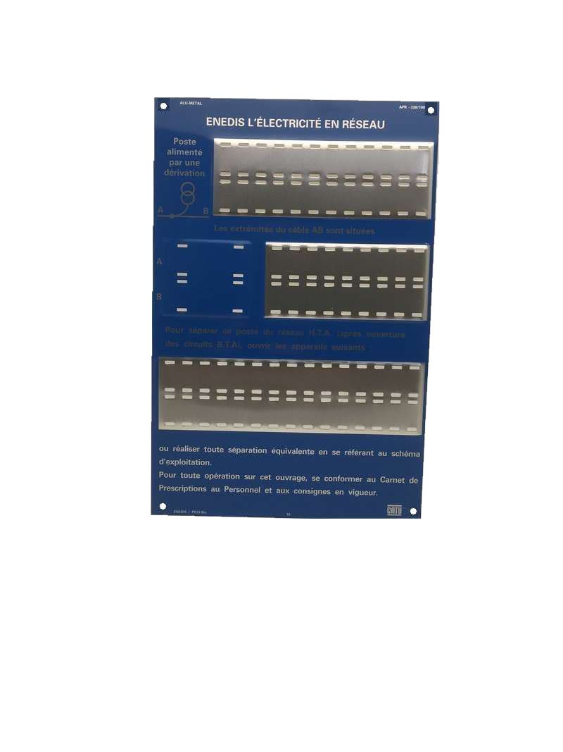 Catu - Plaque d?identification et de signalisation en aluminium Enedis 300 x 200 mm.