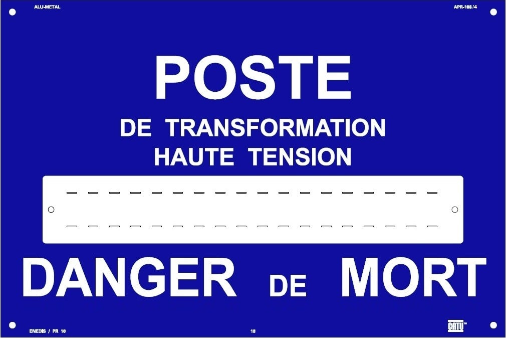 Catu - Plaque d'identification et de signalisation normalisée en aluminium d'Enedis.