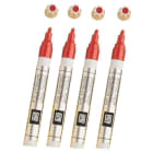 Catu - Étui 4 marqueurs ALU-SCRIPT Rouge pour plaques de signalisation.