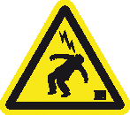 Catu - Etiquette de signalisation "homme foudroyé" 100 mm. 500pces.