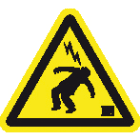 Catu - Etiquette de signalisation "homme foudroyé" 100 mm. 500pces.