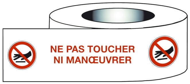 Catu - Ruban de marquage adhésif PVC jaune "NE PAS TOUCHER NI MANOEUVRER" 100 x 50mm.