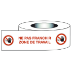 Catu - Ruban adhésif de sécurité "NE PAS FRANCHIR ZONE DE TRAVAIL" 100 x 50 mm.