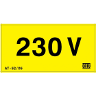 Catu - Etiquette adhésive pour présence de "230V". Dévidoir de 30 unités.
