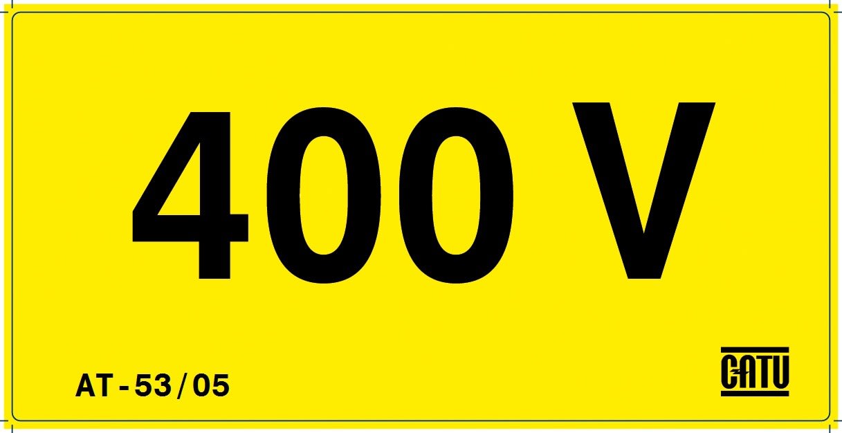 Catu - Étiquette PVC autocollante d'identification "400 V" 50 x 25 mm.