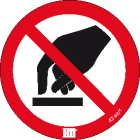 Catu - Étiquette PVC autocollante consignes de sécurité "NE PAS TOUCHER" Ø 100 mm.