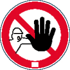 Catu - Étiquette PVC autocollante consignes de sécurité "ENTRÉE INTERDITE" Ø 100 mm.