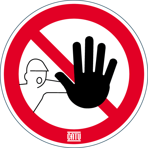 Catu - Étiquette PVC autocollante consignes de sécurité "ENTRÉE INTERDITE" Ø 50 mm.