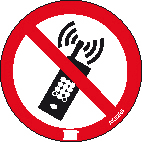 Catu - Autocollant règles de sécurité "PAS DE TÉLÉPHONE MOBILE" Ø 50 mm.