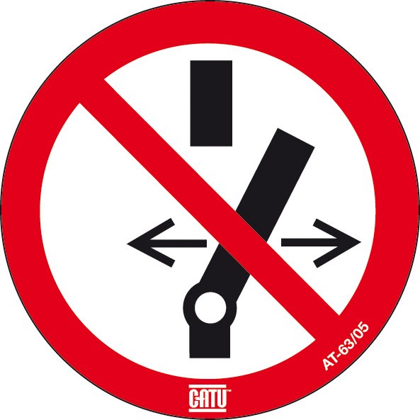 Catu - Étiquette PVC autocollante de signalisation "NE PAS COMMUTER" Ø 50 mm.