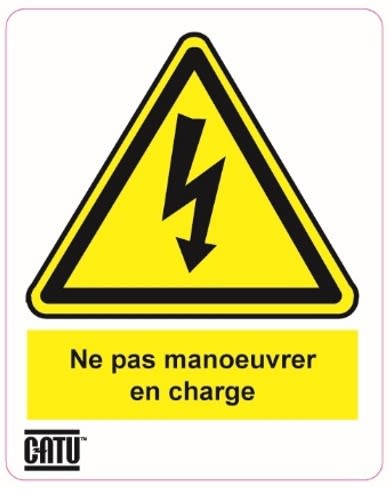 Catu - Planche de 12 étiquettes autocollantes "NPM" pour installations photovoltaïques.