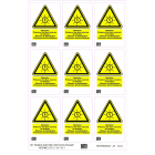 Catu - Planche de 9 étiquettes autocollantes pour installations "Att" photovoltaïques.