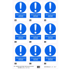 Catu - Planche de 9 étiquettes autocollantes "Isoler?" 130 x 205 mm.