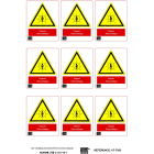 Catu - Planche de 9 étiquettes autocollantes "Coupure Photovoltaïque" 50 x 40 mm.