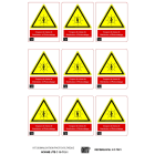 Catu - Planche de 9 étiqu. autocoll. "Coupure rés. de distri. et photovol." 50 x 40 mm.