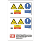 Catu - Planche de 2 étiqu. autocoll. "Prod. Photovol. et stock..." 110 x 65 mm.