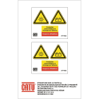 Catu - Planche de 2 étiquettes autocollantes "Prod. Photovol. et stock.." 75 x 65 mm.