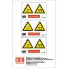Catu - Planche de 3 étiquettes autocollantes "Coupure photovoltaïque" 75 x 50 mm.