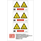 Catu - Planche de 3 étiquettes autocollantes "Coupure batterie" 75 x 50 mm.
