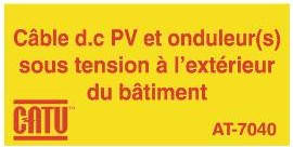 Catu - Planche de 24 étiquettes autocollantes "Câbles et onduleur?bâtiment" 40 x 20 mm.