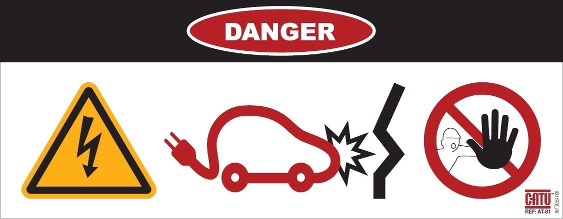 Catu - Lot de 40 affiches adhésives décollables "Véhicule accidenté" pour VEH