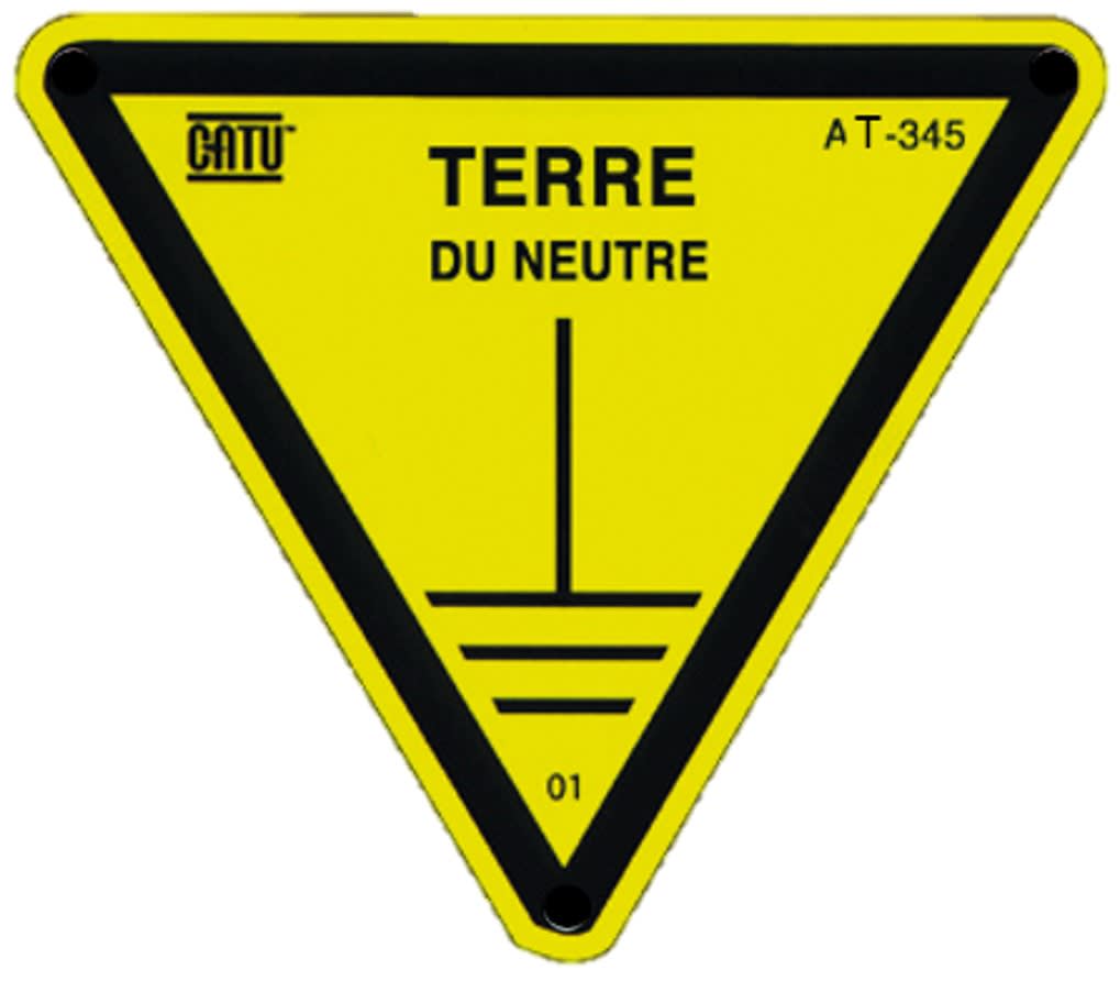 Catu - Etiquette PVC autocollante d'identification "TERRE DU NEUTRE" 70 mm.