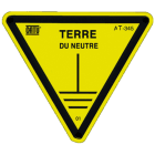 Catu - Etiquette PVC autocollante d'identification "TERRE DU NEUTRE" 70 mm.