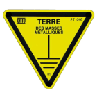 Catu - Etiquette PVC autocollante d'identification "TERRE ? MÉTALLIQUES" 70 mm.