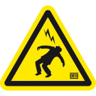 Catu - Etiquette de signalisation "homme foudroyé" 100 mm.