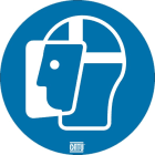 Catu - Étiquette PVC autocollante de signalisation"PORT ? VISIÈRE"Ø50mm.