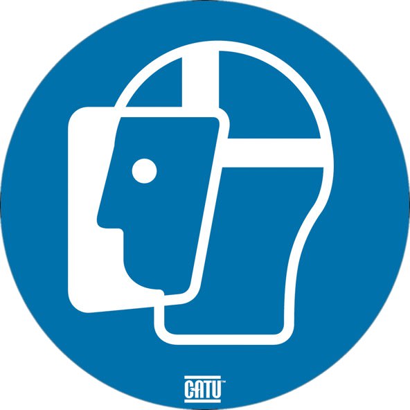 Catu - Étiquette PVC autocollante de signalisation"PORT ? VISIÈRE"Ø100mm.