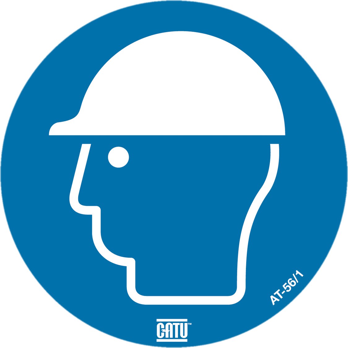 Catu - Étiquette PVC autocollante de signalisation "PORT ... CASQUE" Ø100 mm.