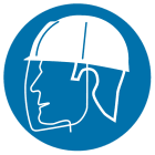 Catu - Étiquette PVC autocollante de signalisation "PORT ? VISIÈRE" Ø50 mm.