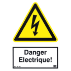 Catu - Lot de 5 affiches rigides autocollantes "danger électrique" 300 x 200 mm.