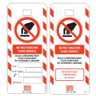 Catu - Affichette PVC de signalisation "NE PAS TOUCHER HORS SERVICE",dim. 170 x 75 mm.