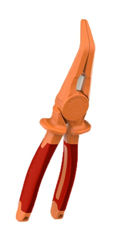 Catu - Pince demi-ronde coudée isolée composite 210 mm. Coupe jusqu'à 16 mm² cuivre