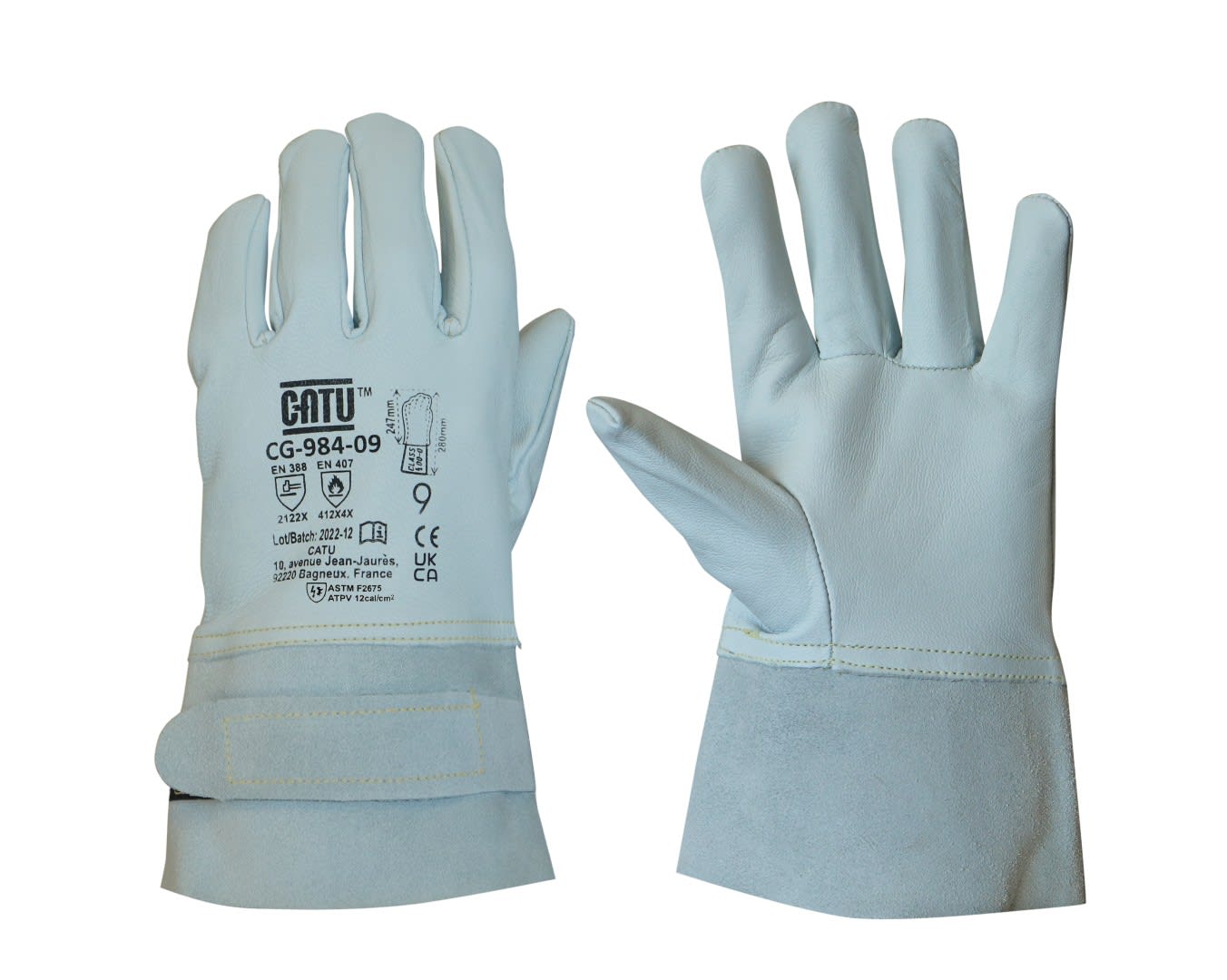 Catu - Surgants en cuir pour gants isolants courts, domaine BT taille 9