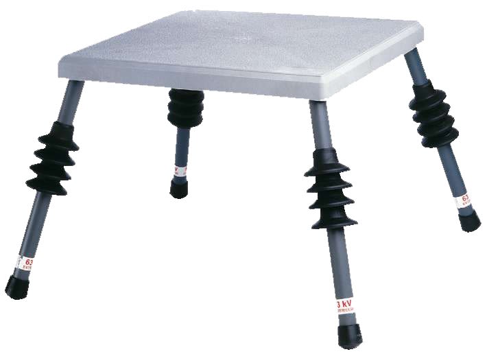 Catu - Tabouret isolant usage extérieur, Umax 24 kV, pieds amov., 500 x 500 mm x 350 mm
