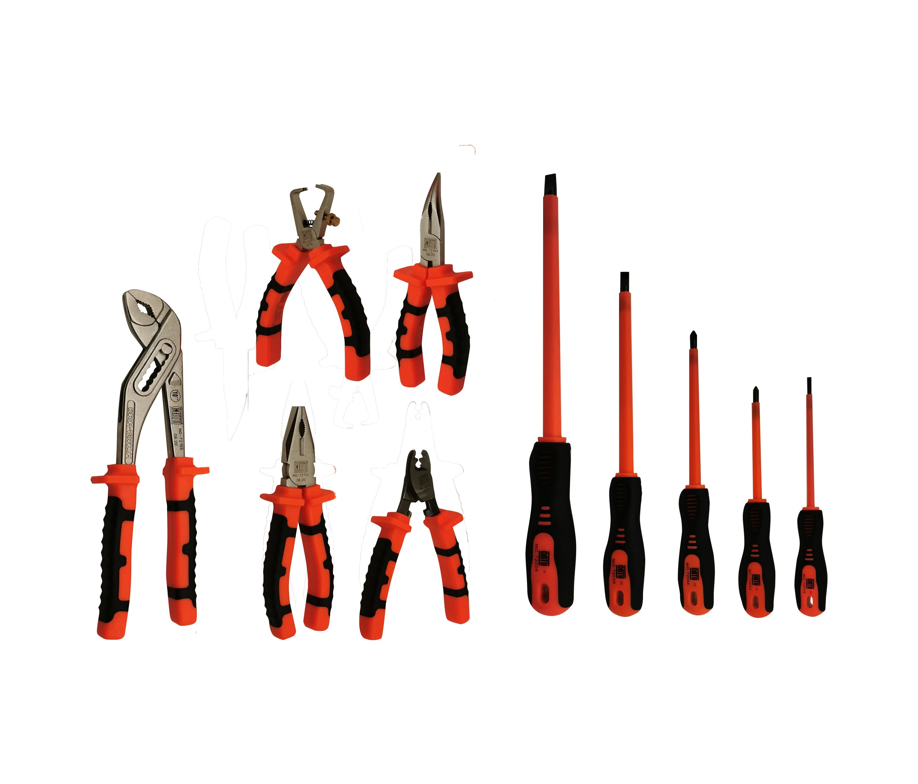 Catu - Kit de 5 pinces et 5 tournevis isolés bi-matières conforme IEC 60900