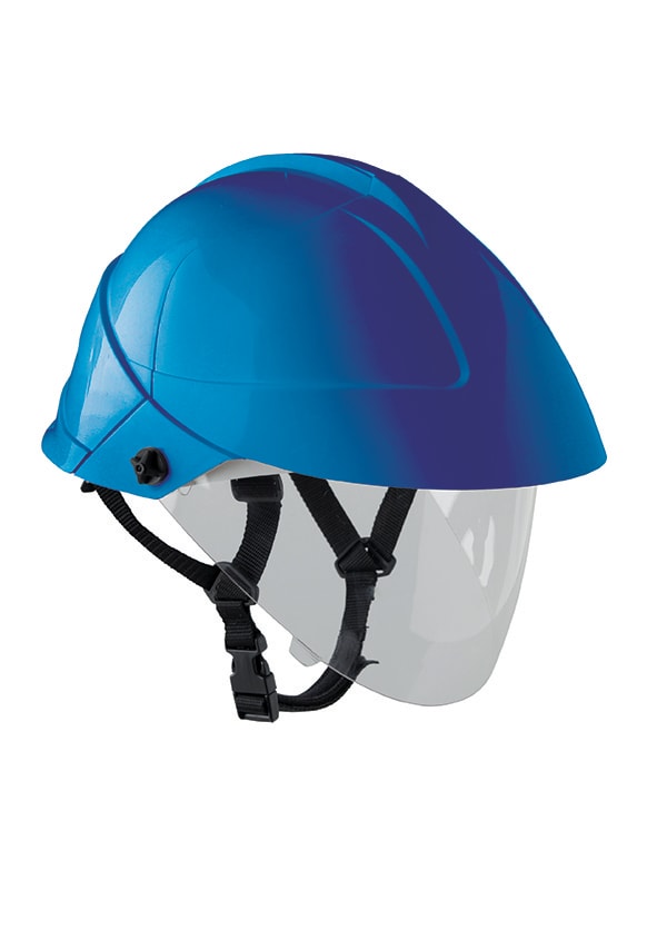 Catu - casque bleu avec ecran facial integre