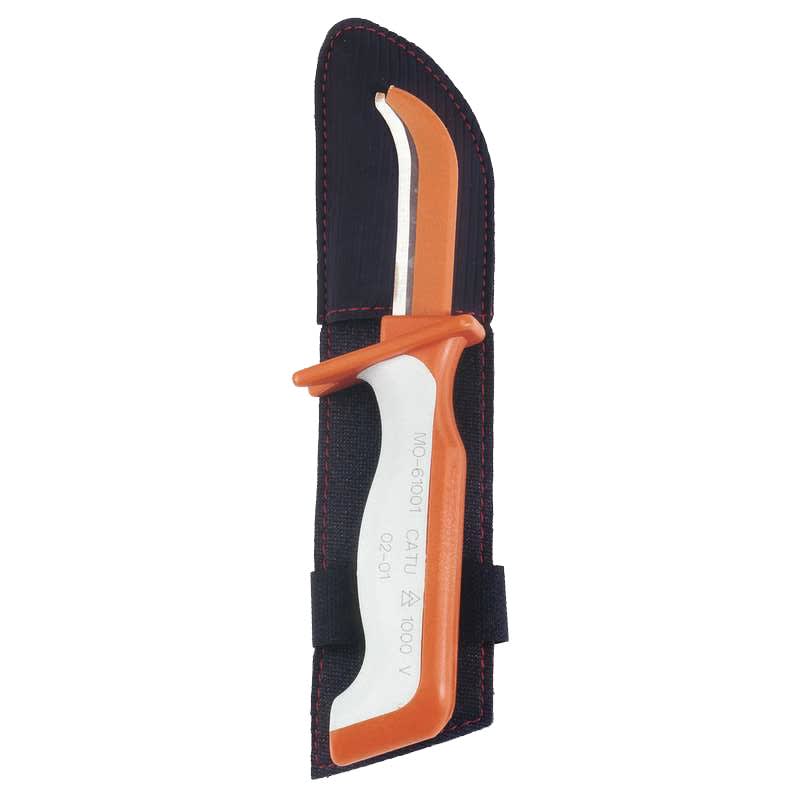 Catu - Couteau isolé. Longueur totale 180 mm. Lame droite longueur 62 mm