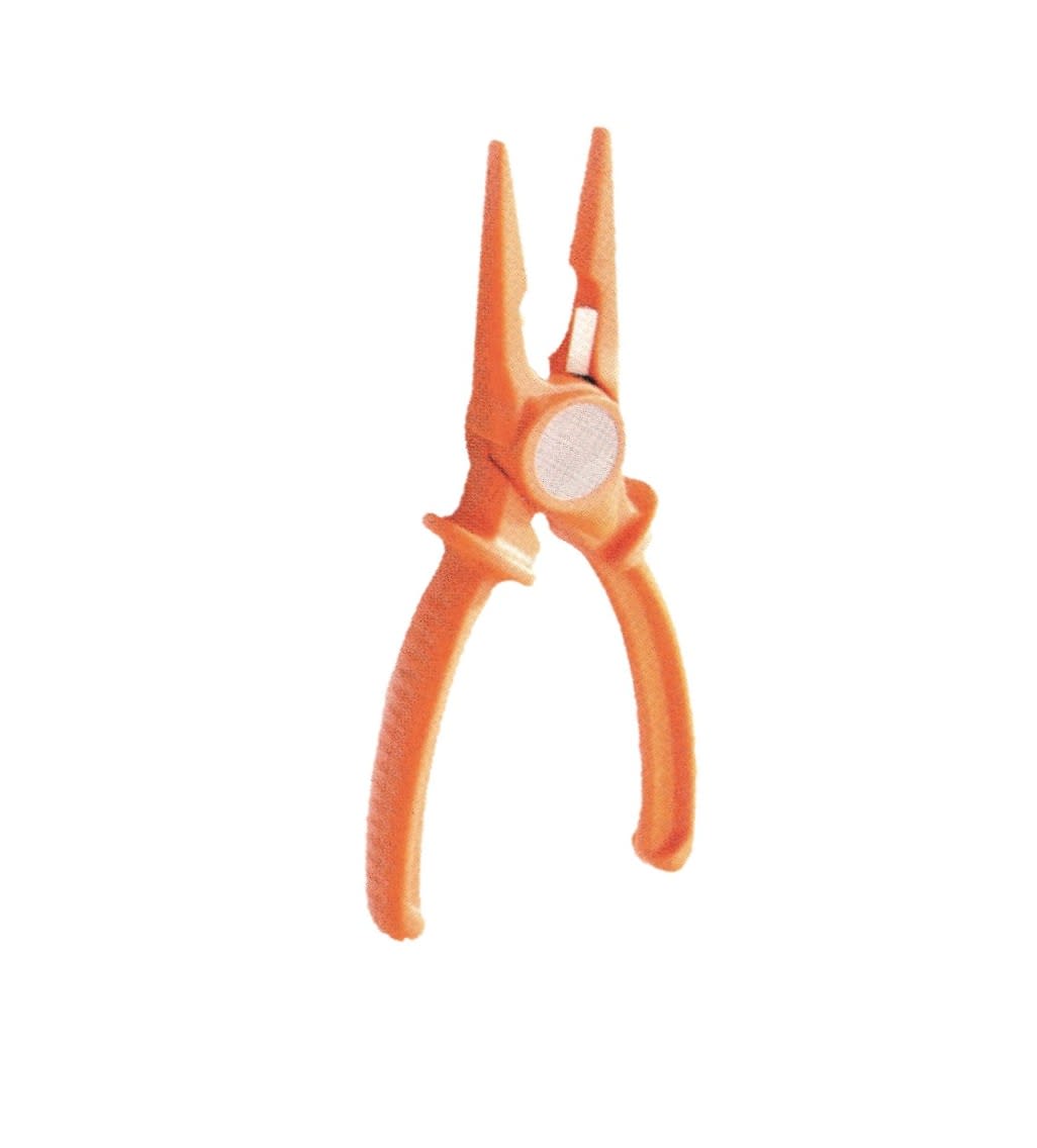 Catu - Pince à becs plats isolante composite 190 mm. Coupe jusqu'à 16 mm² cuivre