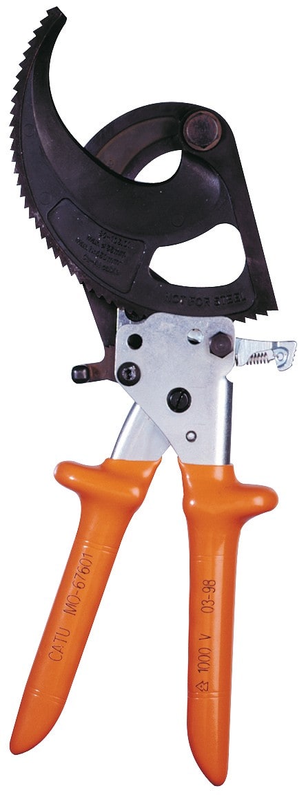 Catu - Coupe-câbles à crémaillère isolé. Ouverture Ø 38 mm.