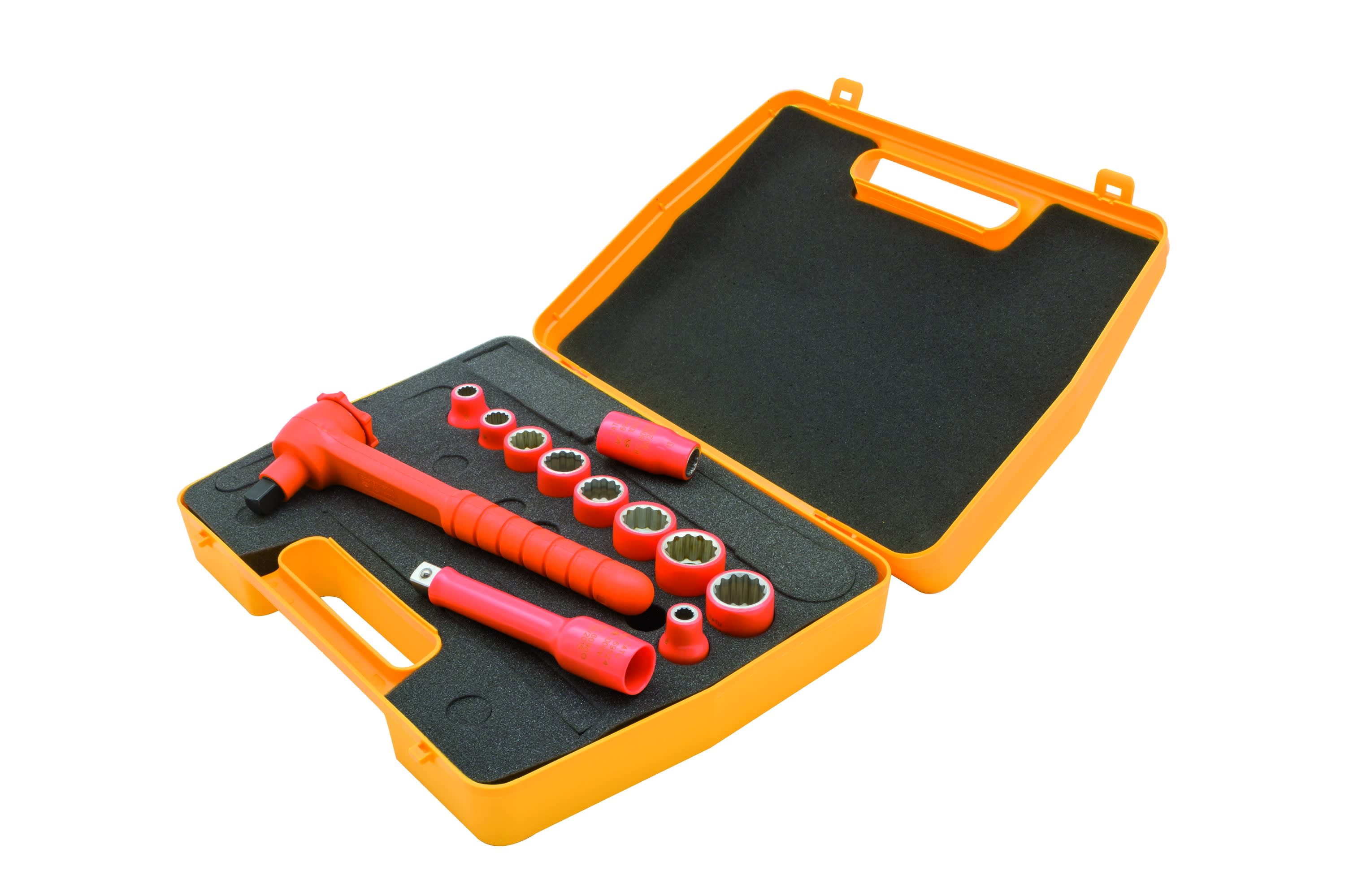 Catu - Coffret d'outils isolés 1/2", clé à cliquet et 29 douilles