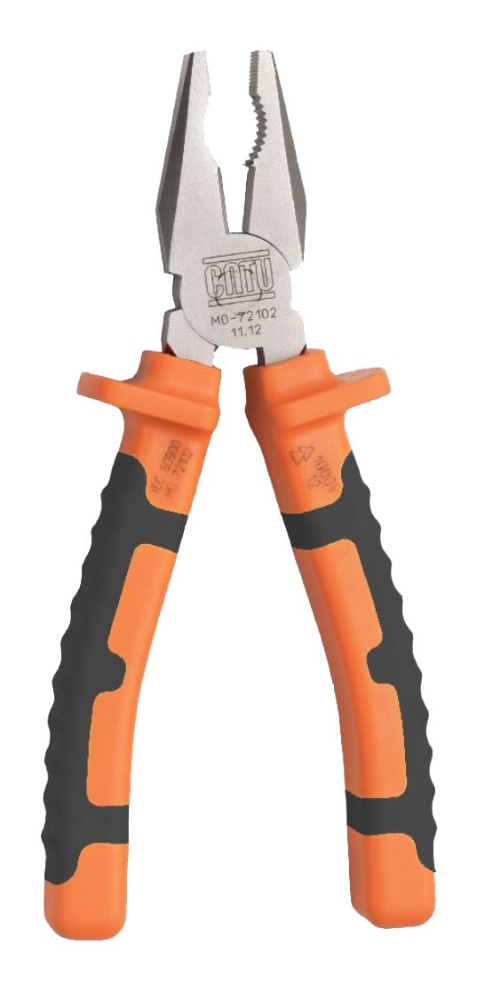 Catu - Pince universelle isolée bi-matière. Longueur 180 mm. Coupe Ø 1,5 à 3,5 mm acier