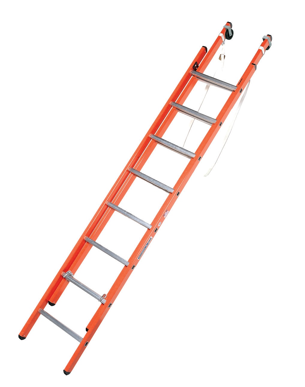 Catu - Echelle iso. 2 plans à coulisse à main. Lg 2,97m, déployée 5,21m 2x10 échelons