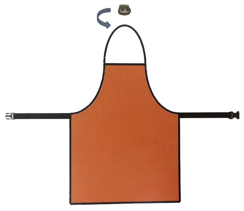 Catu - Tablier isolant en élastomère classe 0. Couleur orange.